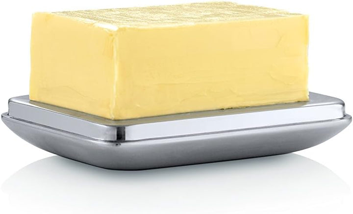 blomus -BASIC- Butterdose Edelstahl matt, 125 g Butter, 63637 S Single, S Single