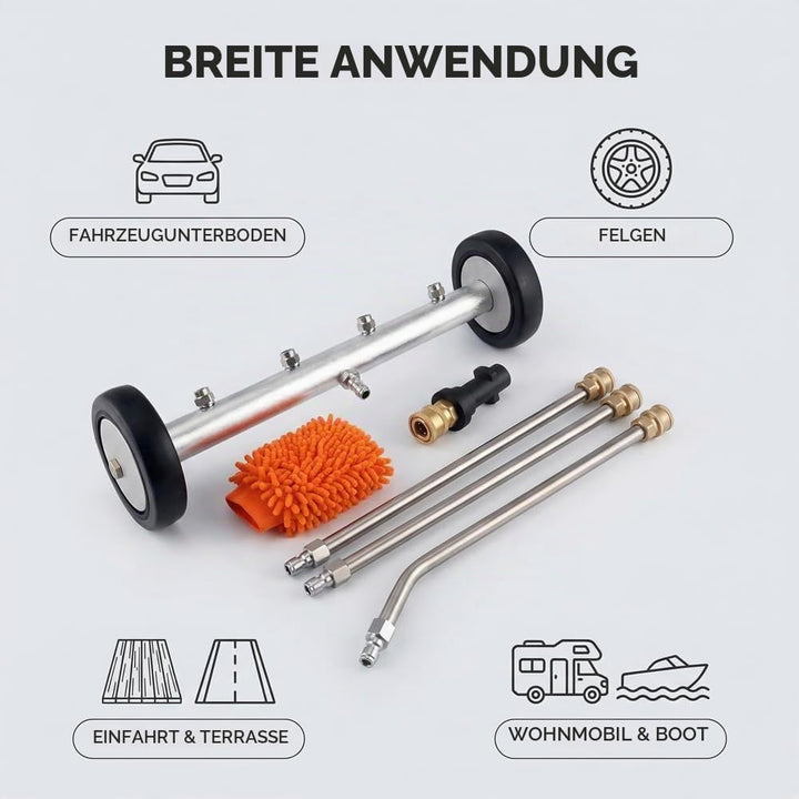 Unterbodenwäsche Auto für Hochdruckreiniger, Auto Hochdruck Unterbodenreiniger mit 3 Verlängerungsro