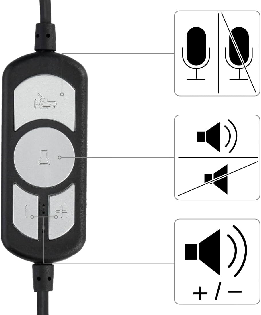 Hama HS-USB300 PC-Headset USB schnurgebunden, Stereo On Ear Schwarz, Universal (Packung mit 2) Schwa