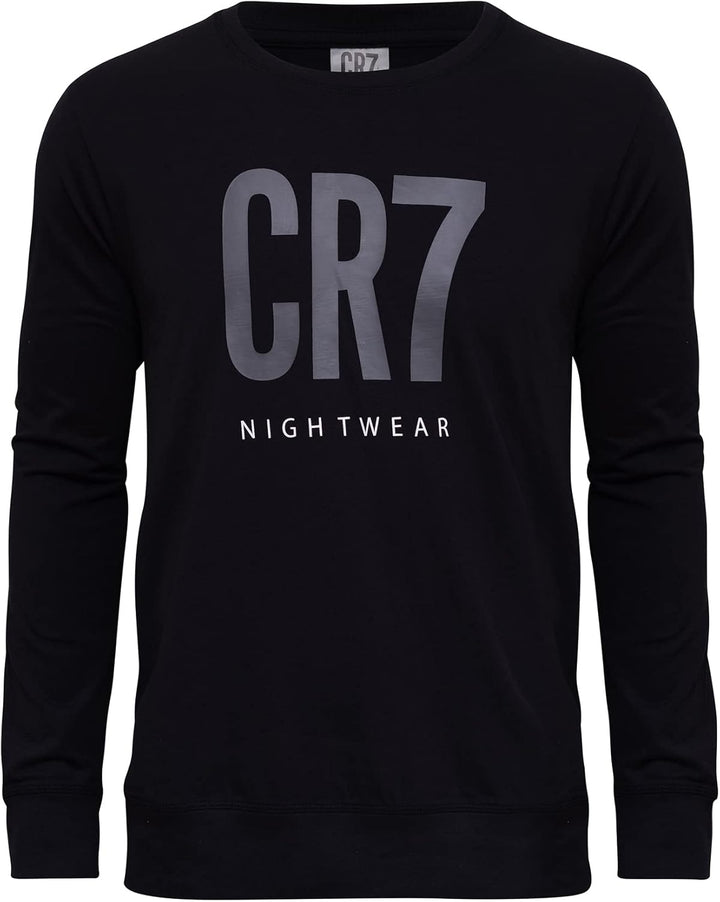 CR7 Cristiano Ronaldo Kurzarm-Pyjama-Set für Herren Schwarz L, Schwarz L