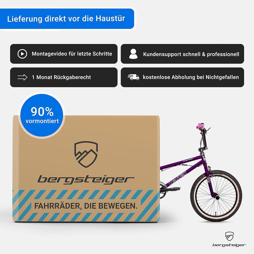 Bergsteiger Halifax 20 Zoll BMX, Fatbike, 360° Rotor-System, Freestyle, 2 Stahl Pegs, Kettenschutz,