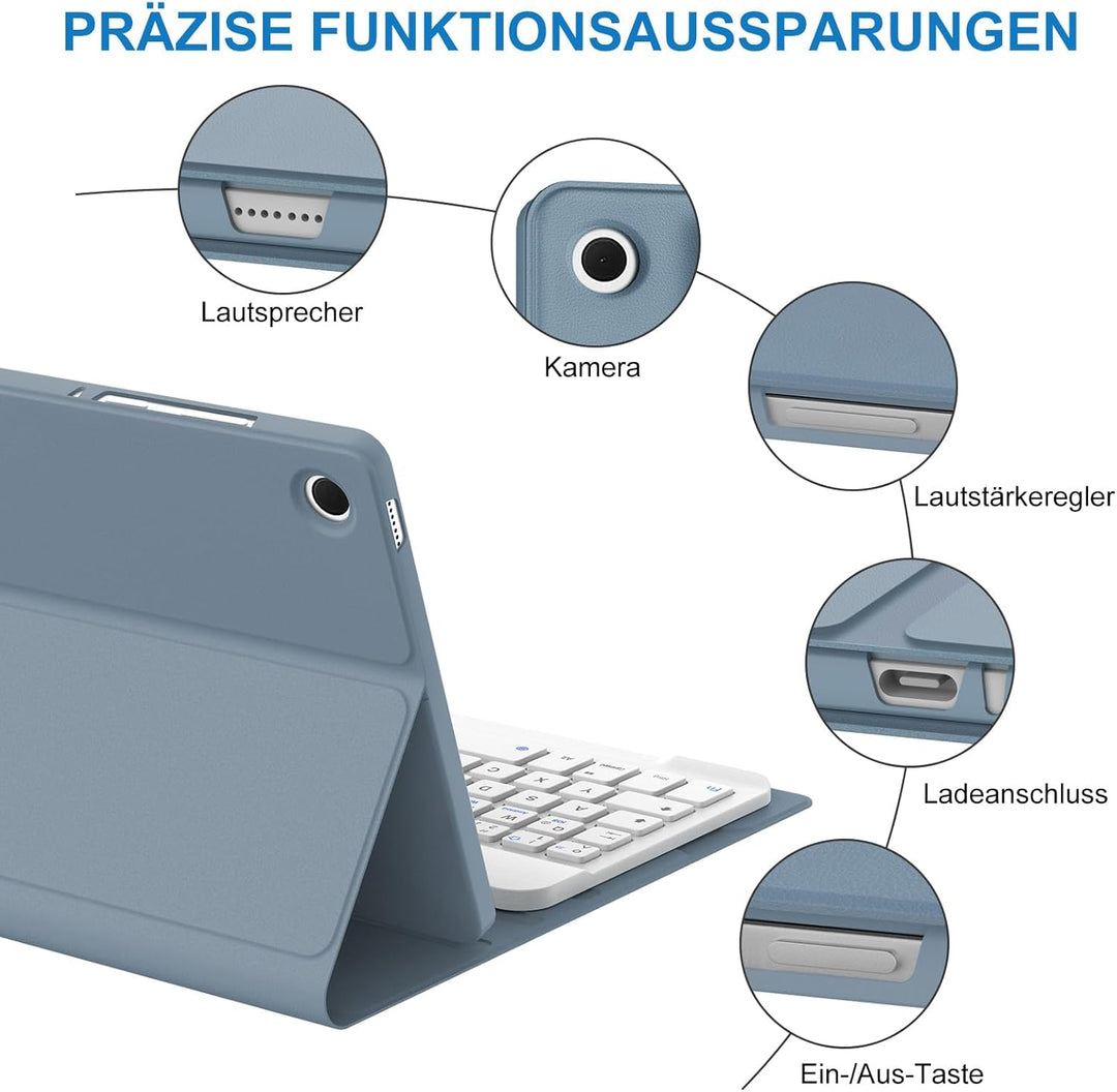 Hülle mit Tastatur für Samsung Galaxy Tab A11 8,7" (2025 SM-X133/X135) und Tab A9 8,7" (2023 SM-X110