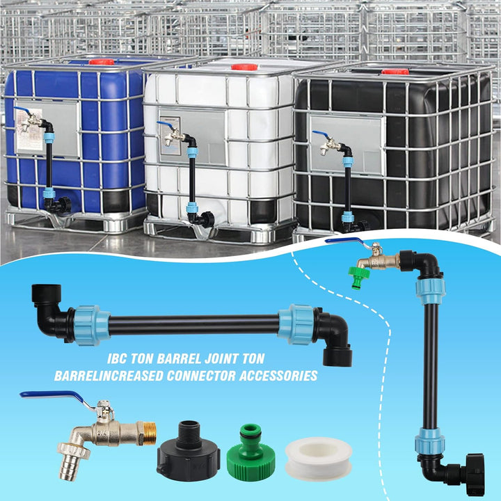STEEIRO IBC Schwanenhals 3/4" Auslaufhahn,IBC Adapter Tank Ventil Auslaufhahn Wasserhahn für Regenwa