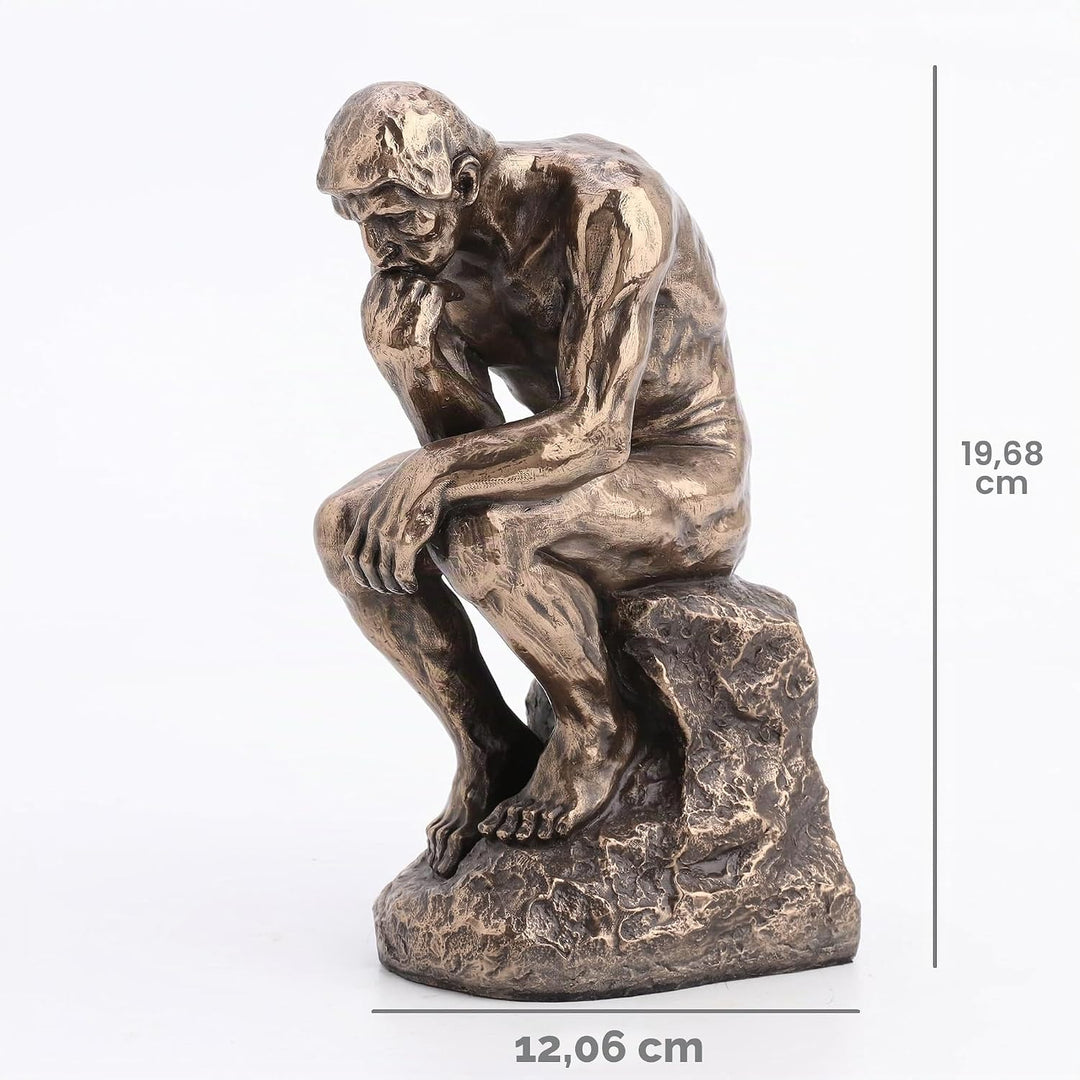 Veronese Design Rodin The Thinker Statue aus Kunstharz, Bronze-Finish, 20,3 cm