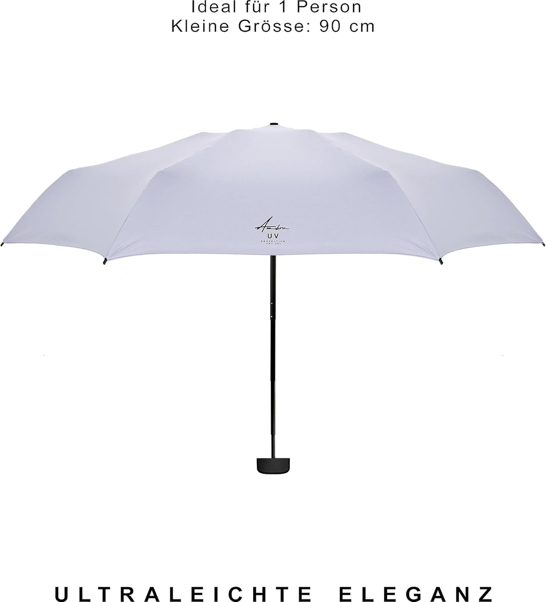 AMBRA Sturmfester Mini Reise-Regenschirm mit UV-Schutz Flieder, Flieder