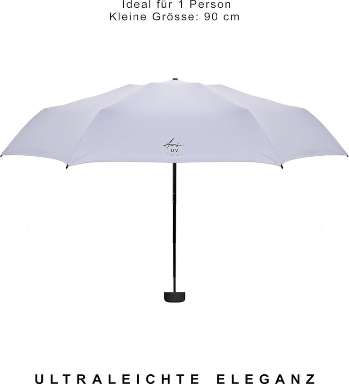 AMBRA Sturmfester Mini Reise-Regenschirm mit UV-Schutz Flieder, Flieder