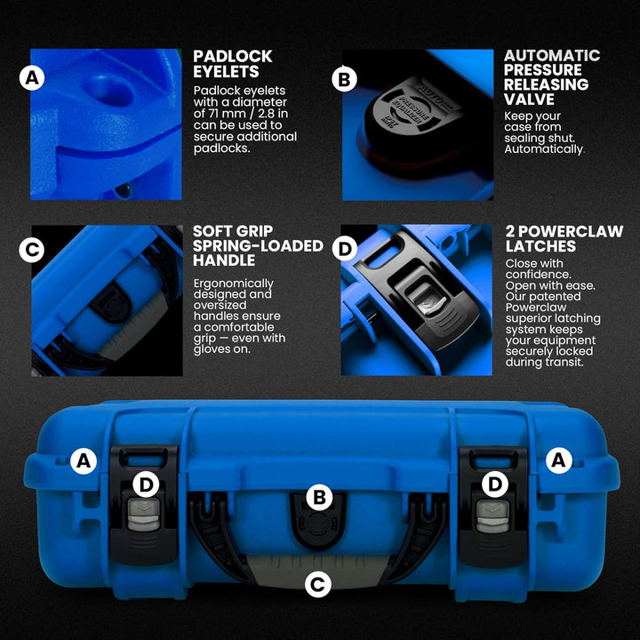 Nanuk 909 Waterproof Hard Case with Foam Insert - Blue Blau Cubed Foam, Blau Cubed Foam