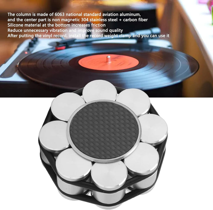 Schallplatten-Gewichtsstabilisator aus Metall, LP--Plattenteller-Klemmstabilisator mit Silikonboden,