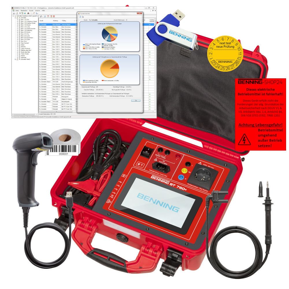 Benning ST 760+ Set Gerätetester-Set VDE-Norm 0701-0702, 0751, 0544