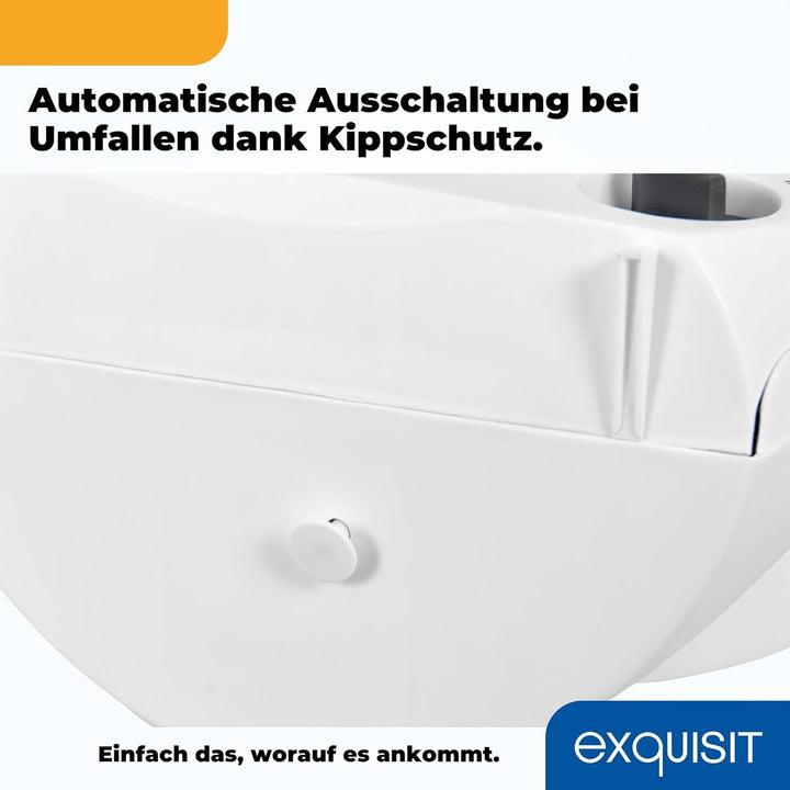 Exquisit Heizlüfter HL 32025 we | 2 Heizstufen (1000/2000 Watt) | Kaltstufe (Ventilator-Modus) | wei
