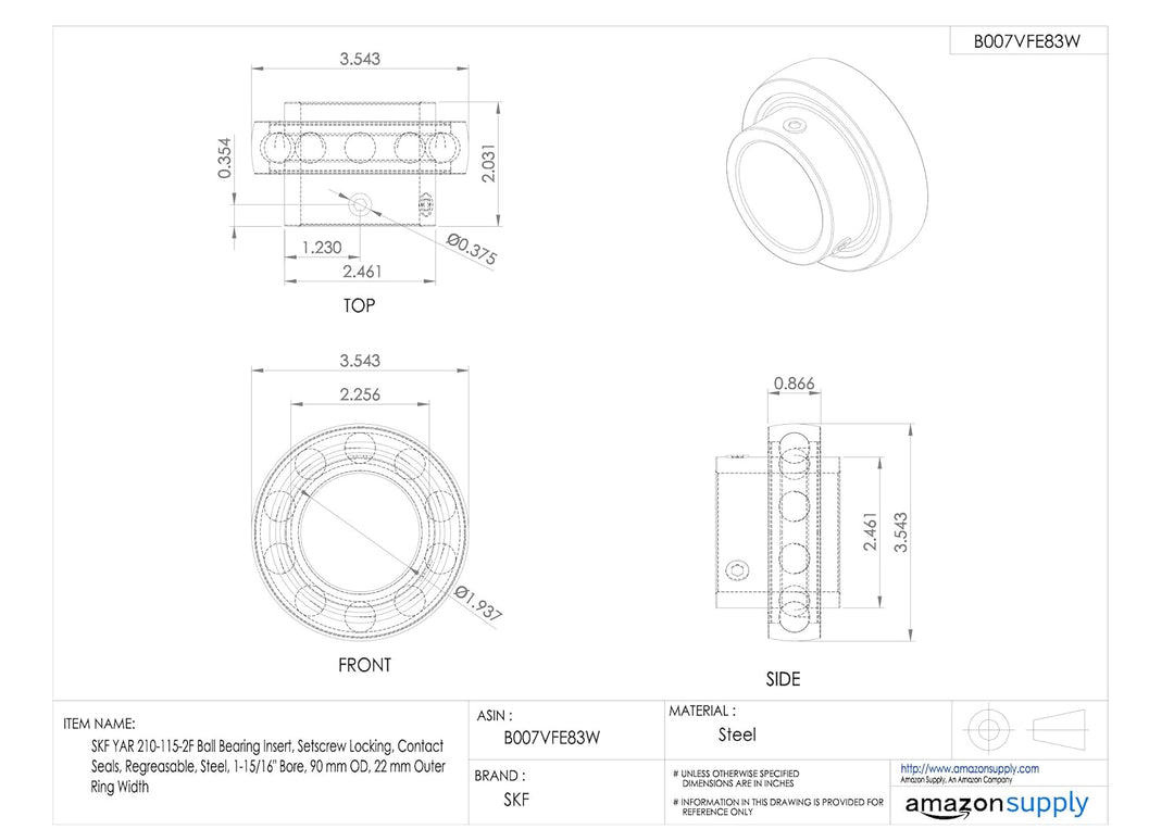 SKF YAR 210-115-2F Lagerung, nur Lagerung, Stahl