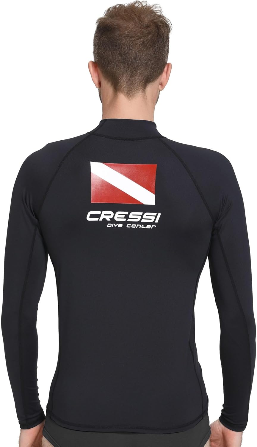 Cressi Dive Center Man Rash Guard Long/SL - Protective Langarm Schwarz Rash Guard für SUP und Wasser