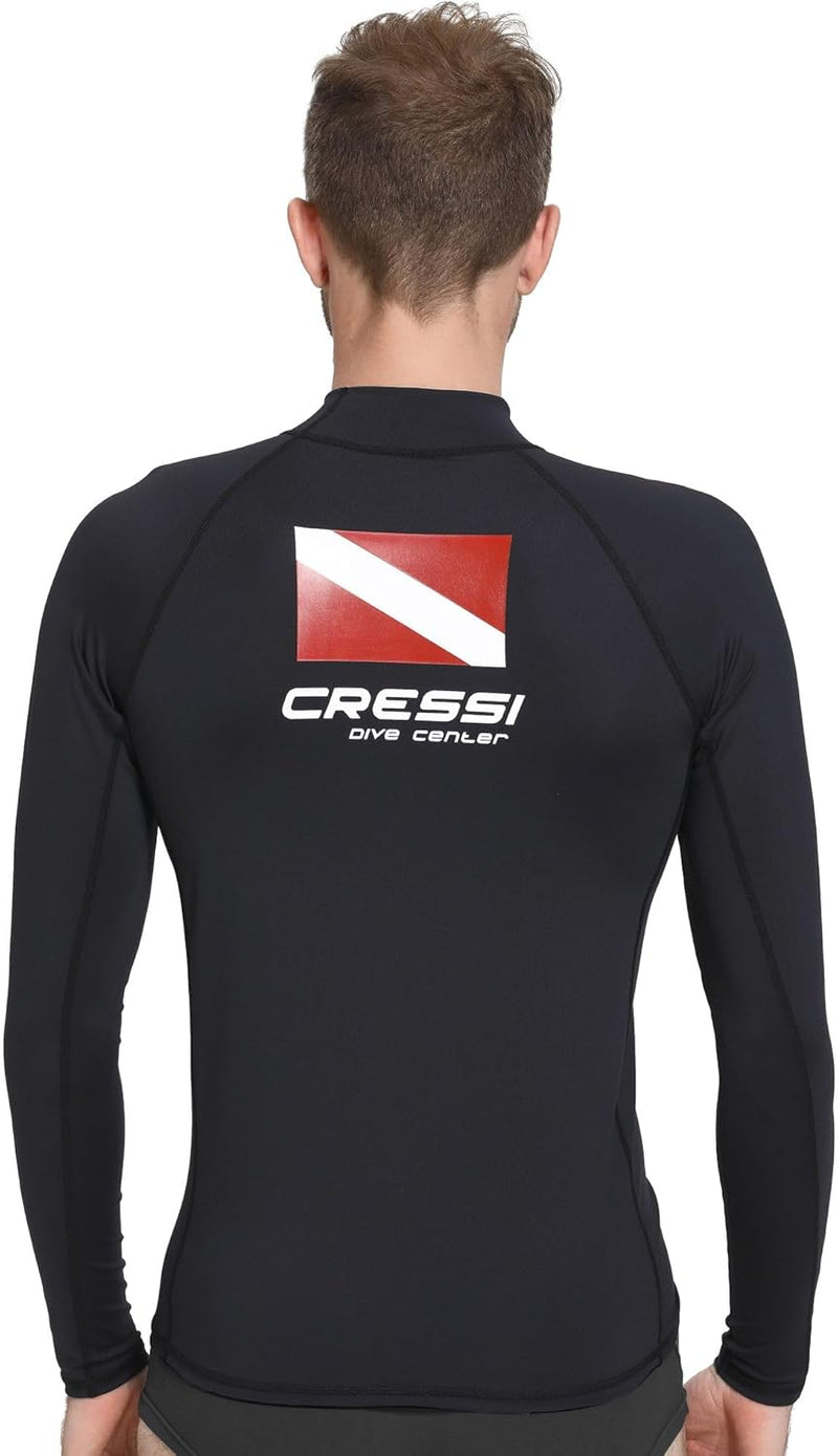 CRESSI Dive Center Man Rash Guard Long/SL - Protective Langarm Schwarz Rash Guard für SUP und Wasser