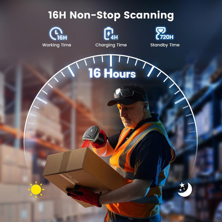 Eyoyo Barcode Scanner 1D 2D QR kabelgebunden und 2.4G Wireless, QR Code Scanner Handheld Barcode Les