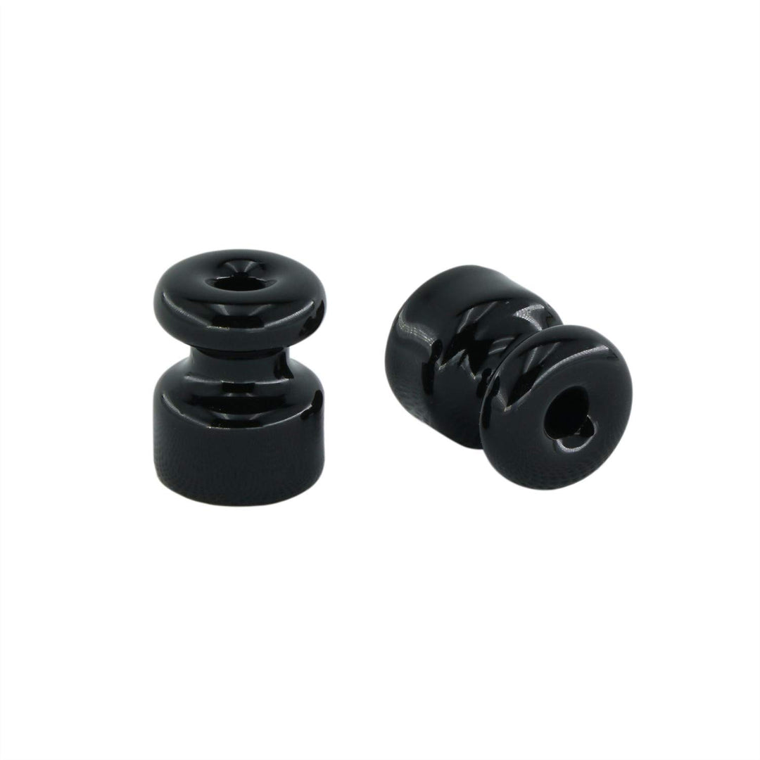 Isolator/Isolatoren aus Keramik für geflochtene Kabel Ø 18 mm schwarz Verpackung 6/25/50 Stück (50 S