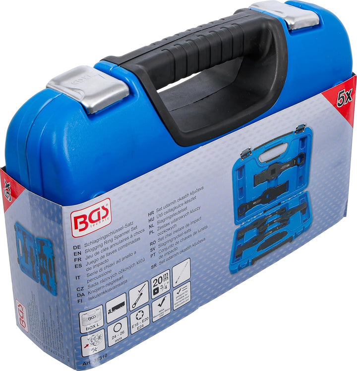 BGS 35310 | Schlag-Ringschlüssel-Satz | Zwölfkant/E-Profil (für Torx) | 5-tlg.