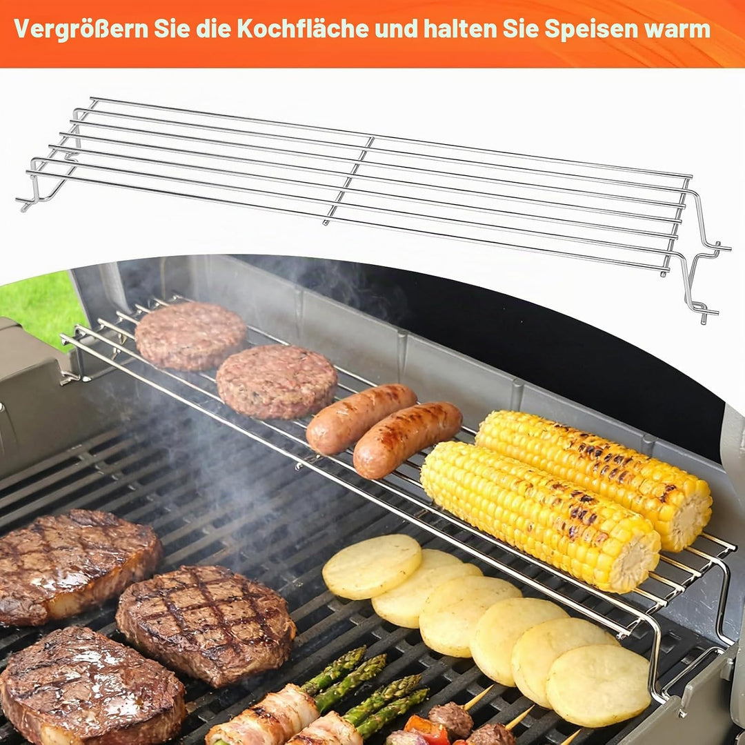 QuliMetal Edelstahl-Warmhalterost für Weber Spirit 300, Grill-Ersatzteil für Weber Spirit II 300 Ser