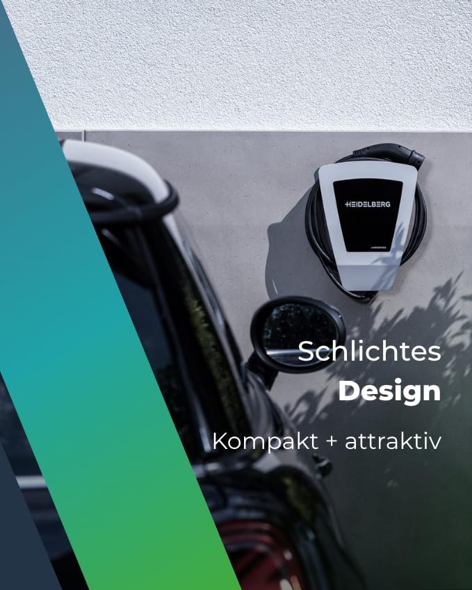 HEIDELBERG Wallbox 11 kW mit Typ 2 Ladekabel | Made in Germany | Einfache Installation, wetterfestes