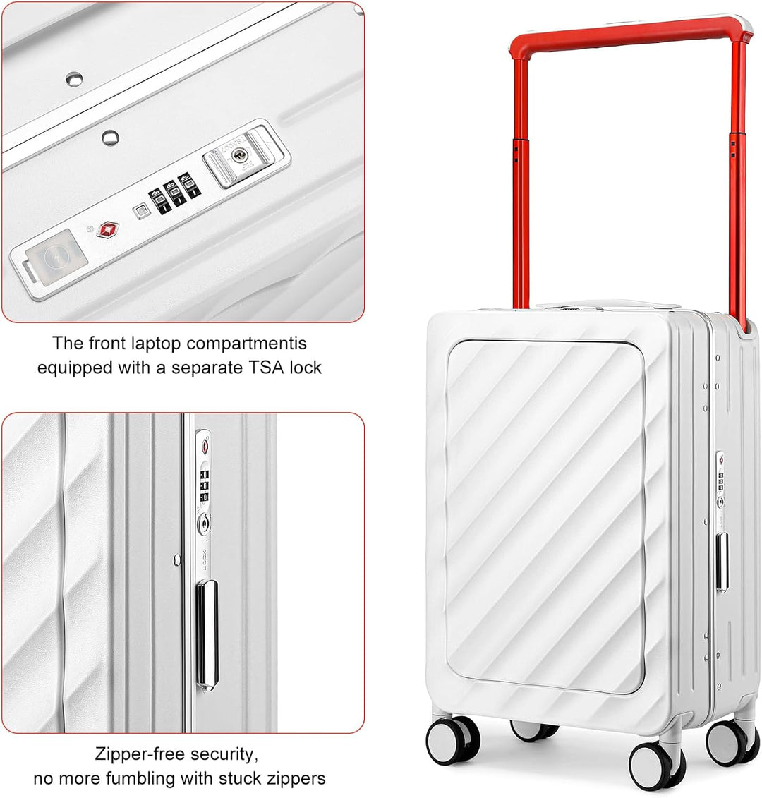 Sea choice Koffer Trolley mit Laptopfach Handgepäck Koffer Hartschale Reisekoffer aus PC mit Breite