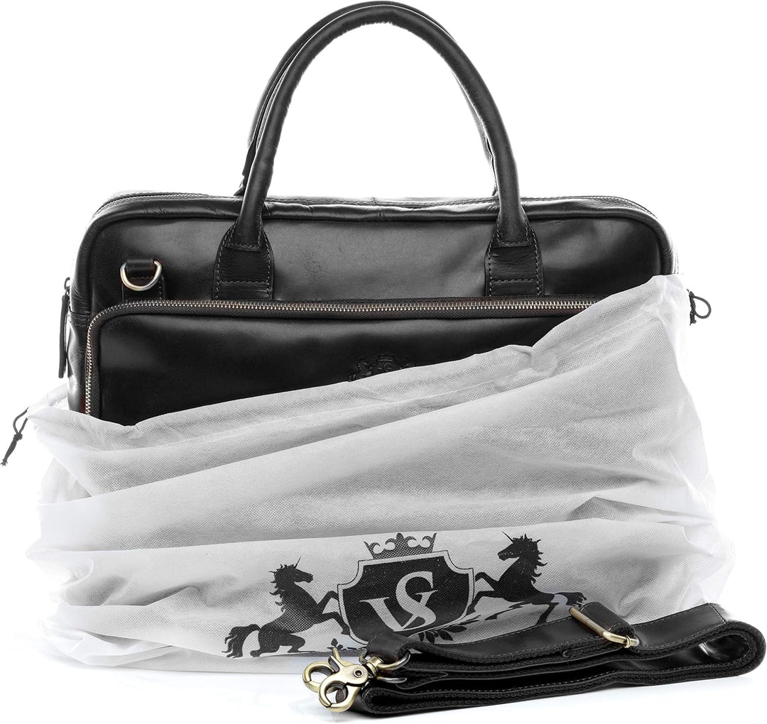 SID &amp; VAIN grosse Laptoptasche echt Leder - 15.4 Zoll Laptop Business-Tasche RYAN XL - Umhängetasche