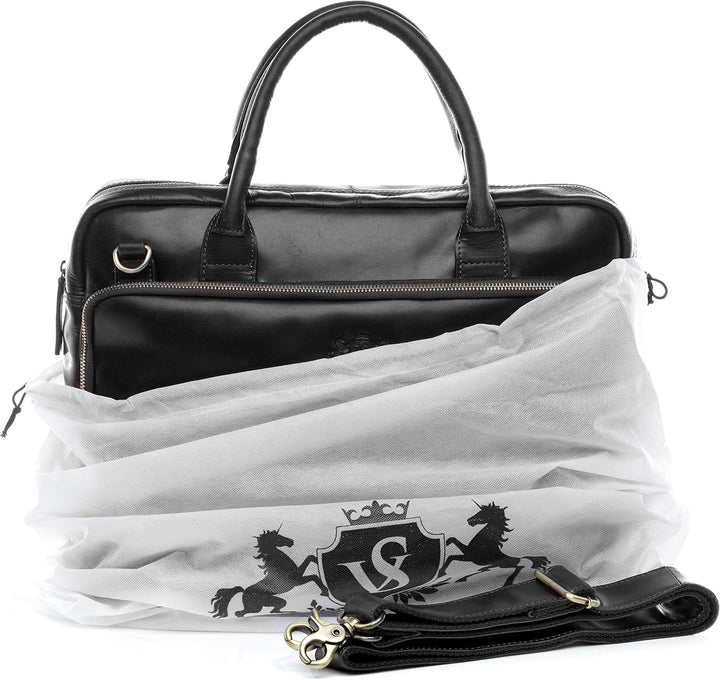 SID &amp; VAIN grosse Laptoptasche echt Leder - 15.4 Zoll Laptop Business-Tasche RYAN XL - Umhängetasche