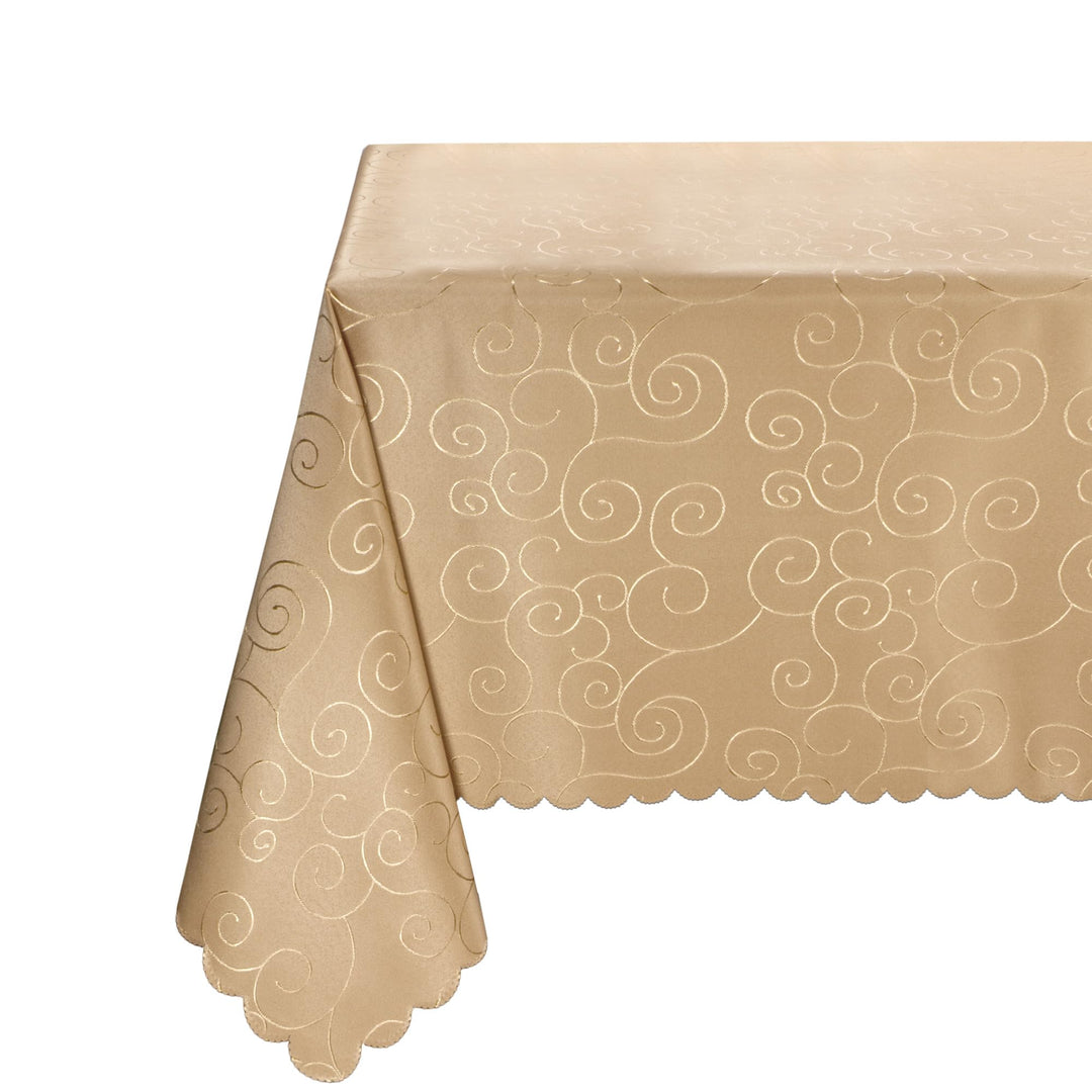 BEAUTEX Tischdecke Damast Ornamente - Bügelfreies Tischtuch - Fleckabweisende, Pflegeleichte Tischwä