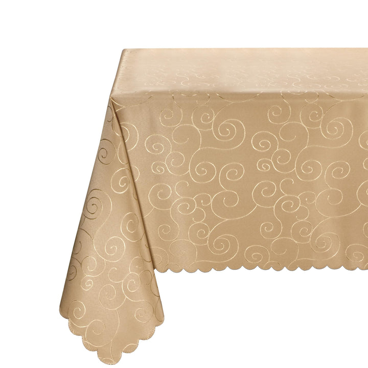 BEAUTEX Tischdecke Damast Ornamente - Bügelfreies Tischtuch - Fleckabweisende, Pflegeleichte Tischwä