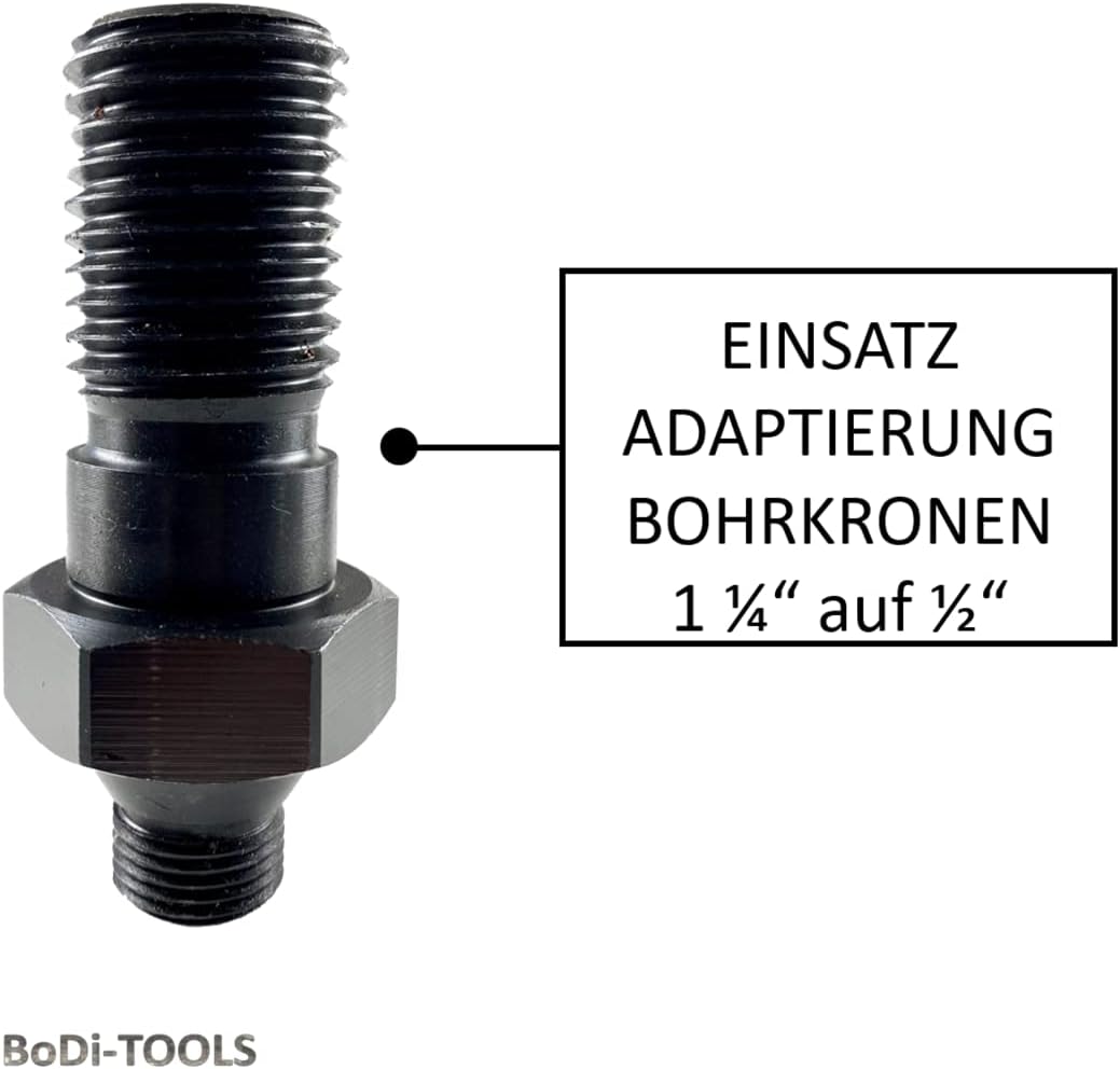 BoDi-TOOLS Bohrkronen Adapter, Dosensenker Adapter, Fliesenbohrer Adapter, (Adapter, R 1/2" Zapfen a