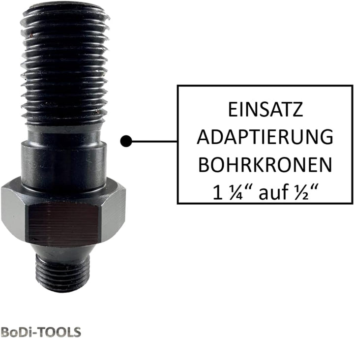 BoDi-TOOLS Bohrkronen Adapter, Dosensenker Adapter, Fliesenbohrer Adapter, (Adapter, R 1/2" Zapfen a