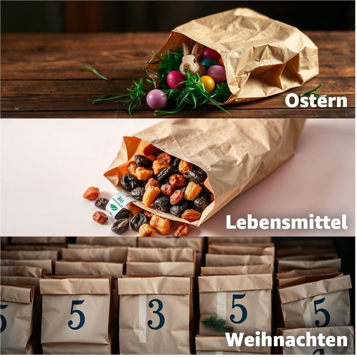 250x Beutel 20 x 13 cm - EXTRA STARK - braune Kraftpapiertüten Geschenktüten Kraftpapierbeutel als D