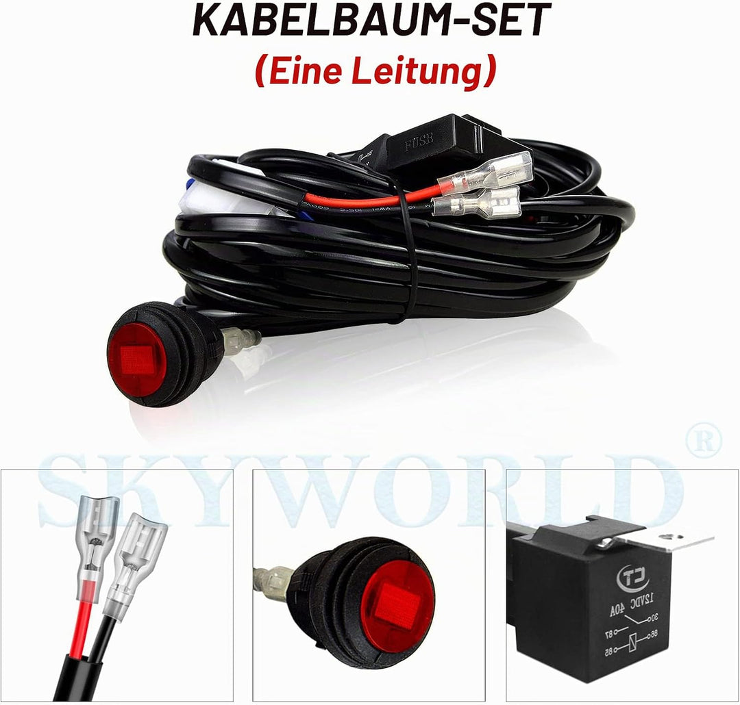 SKYWORLD LED Arbeitsscheinwerfer Bar 30.4cm 240W LED Scheinwerfer 12V 24V Arbeitslicht Zusatzscheinw