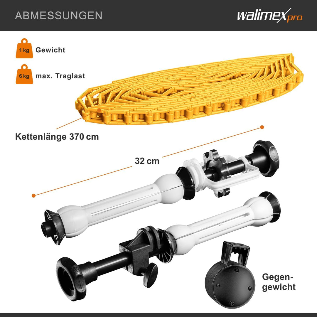 Walimex Hintergrundexpan und Kette & Gewicht orange, orange