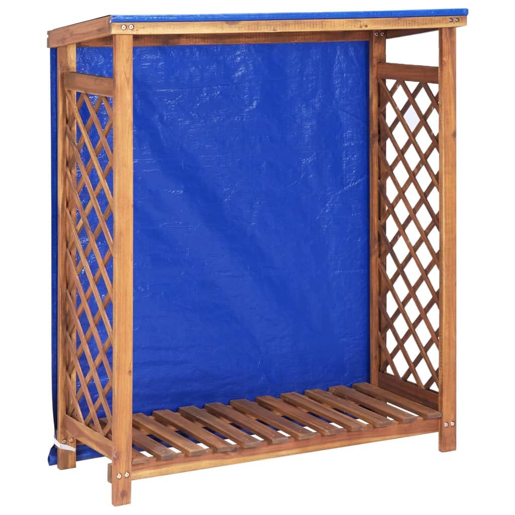 vidaXL Akazienholz Massiv Kaminholzregal Brennholzregal Kaminholzunterstand Kaminholz Brennholz Kami