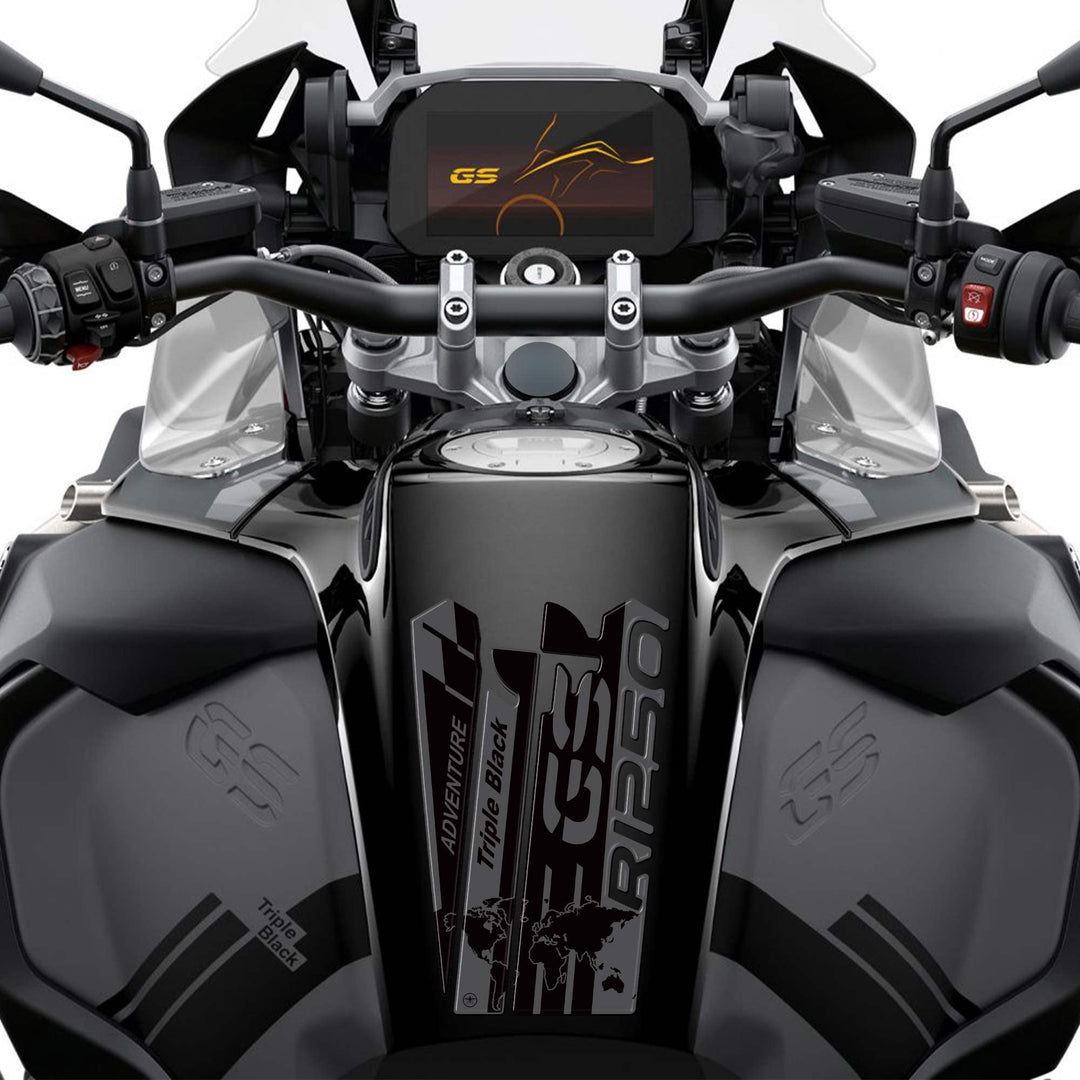 LABELBIKE 3D Aufkleber Motorrad Tankpad kompatibel mit BMW | R 1250 GS ADVENTURE Triple Black 2020-2