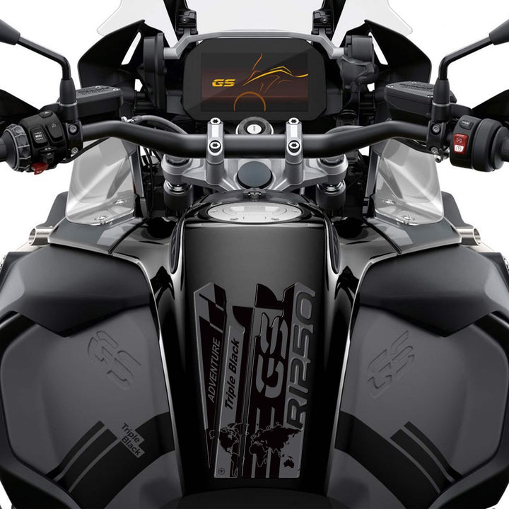 LABELBIKE 3D Aufkleber Motorrad Tankpad kompatibel mit BMW | R 1250 GS ADVENTURE Triple Black 2020-2