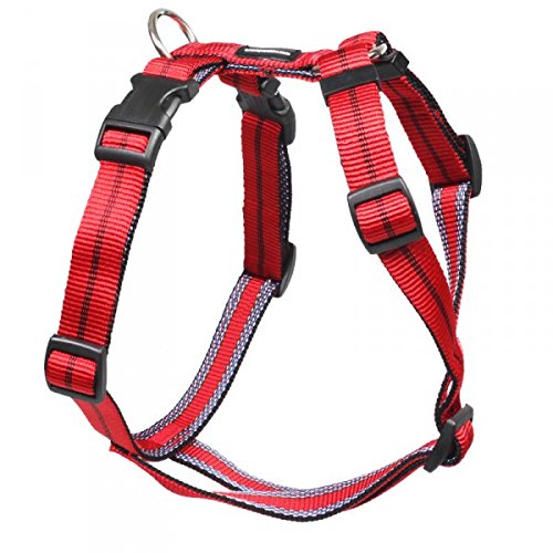 Feltmann Mopsgeschirr Hundegeschirr Soft Nylon, rot Streifen, 7-13 kg, 20 mm 7-13 kg, 20 mm Bandbrei