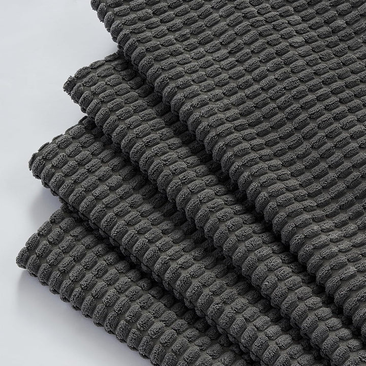Topfinel Kissenbezug 45x45 Dunkelgrau Anthrazit 4er Set Cord körnig Kissenbezüge Kissenhülle Dekokis