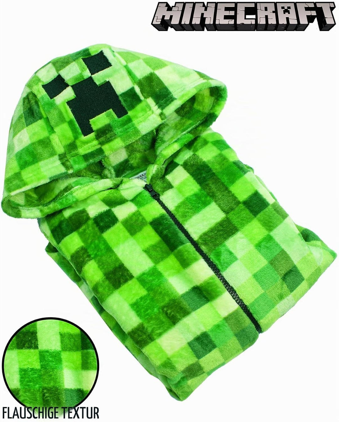 Minecraft Onesie Pixelated Creeper Sleepsuit Gamer Geschenk für Jungen 8-9 Jahre
