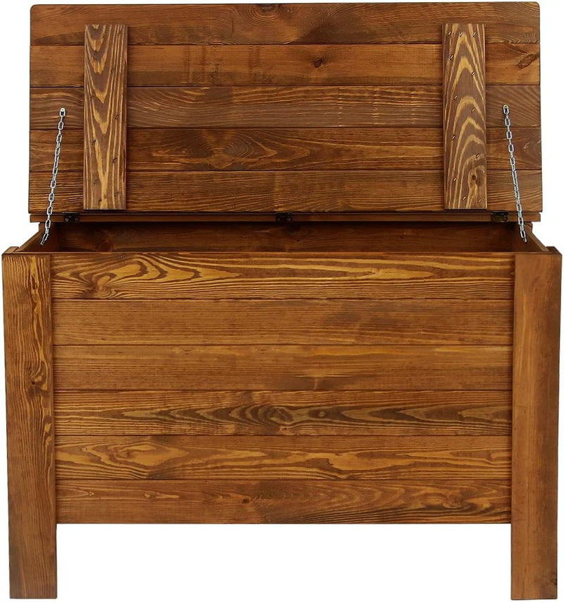 Truhe Holzkiste Sitztruhe Wäschetruhe Schatzkiste Piratentruhe Serie B (B-13, Braun) B-13 Braun, B-1