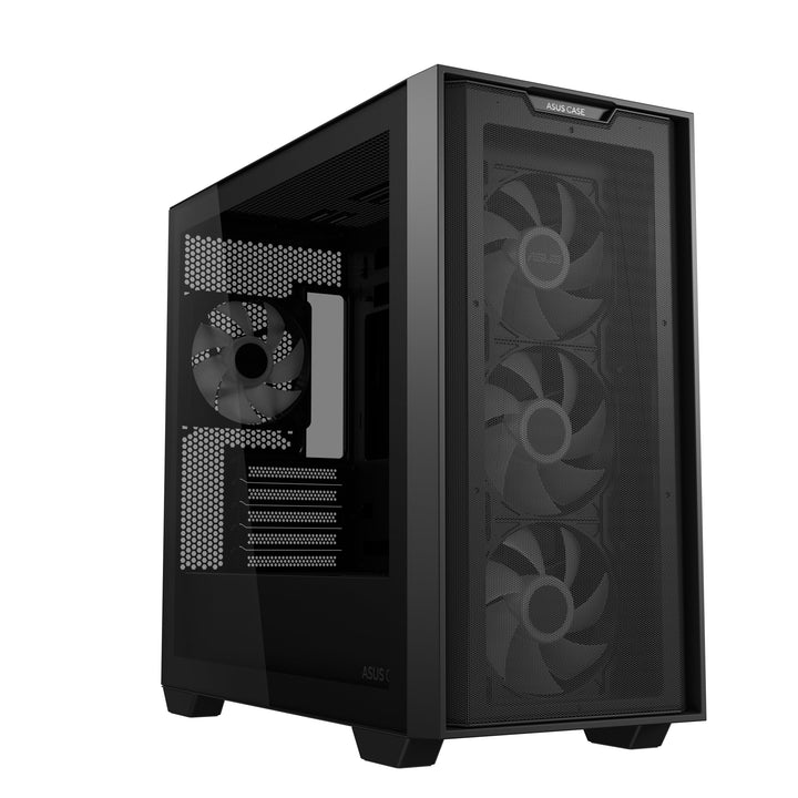 ASUS A21 Plus TG ARGB Black microATX PC Gehäuse (vorinstallierte ARGB-Lüfter, Mesh Frontpanel, kompa