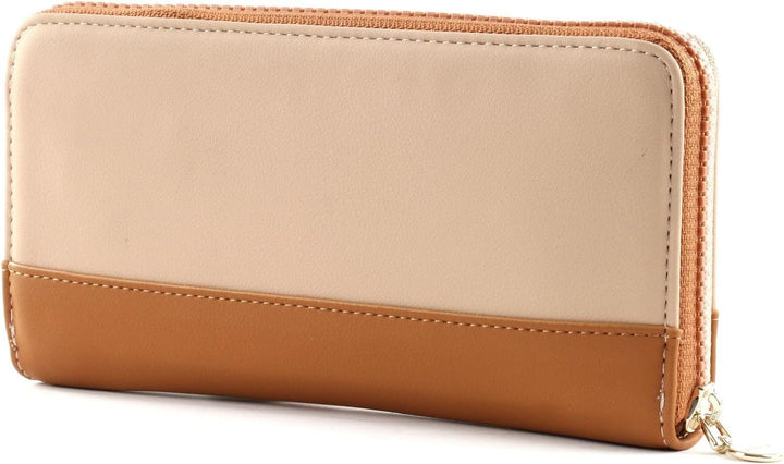 Desigual Damen Mone_rhapsody Zip Around Geldbörse, Braun-Beige, 2x9.5x19 cm