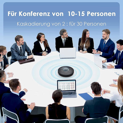 EMEET Bluetooth Konferenzlautsprecher - M2 Max USB Freisprecheinrichtung mit 4 AI mikrofonen, für 10