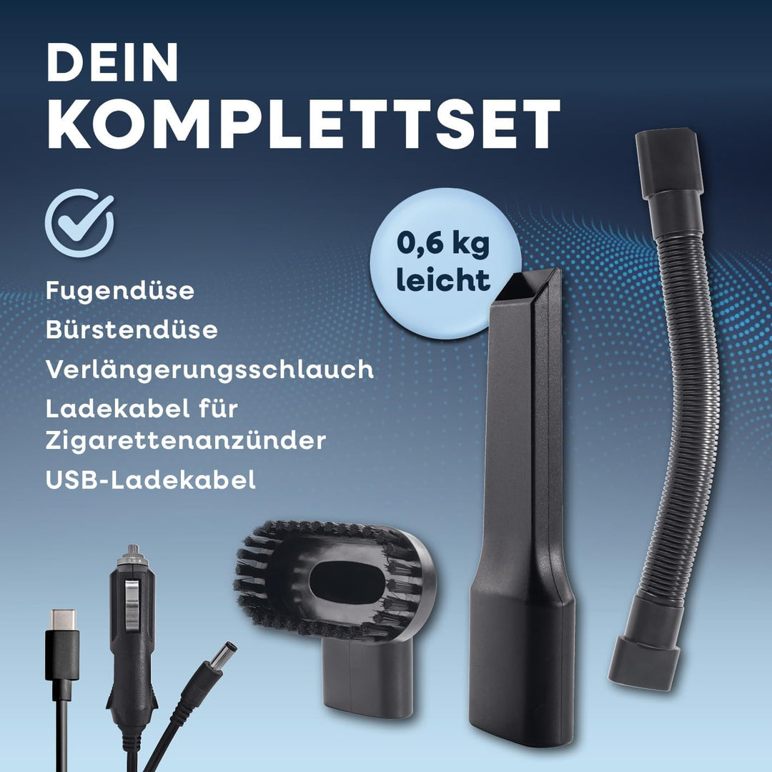 CLEANmaxx Akku Staubsauger - saugt nass & trocken | Handstaubsauger - kabellos & leistungsstark | mi