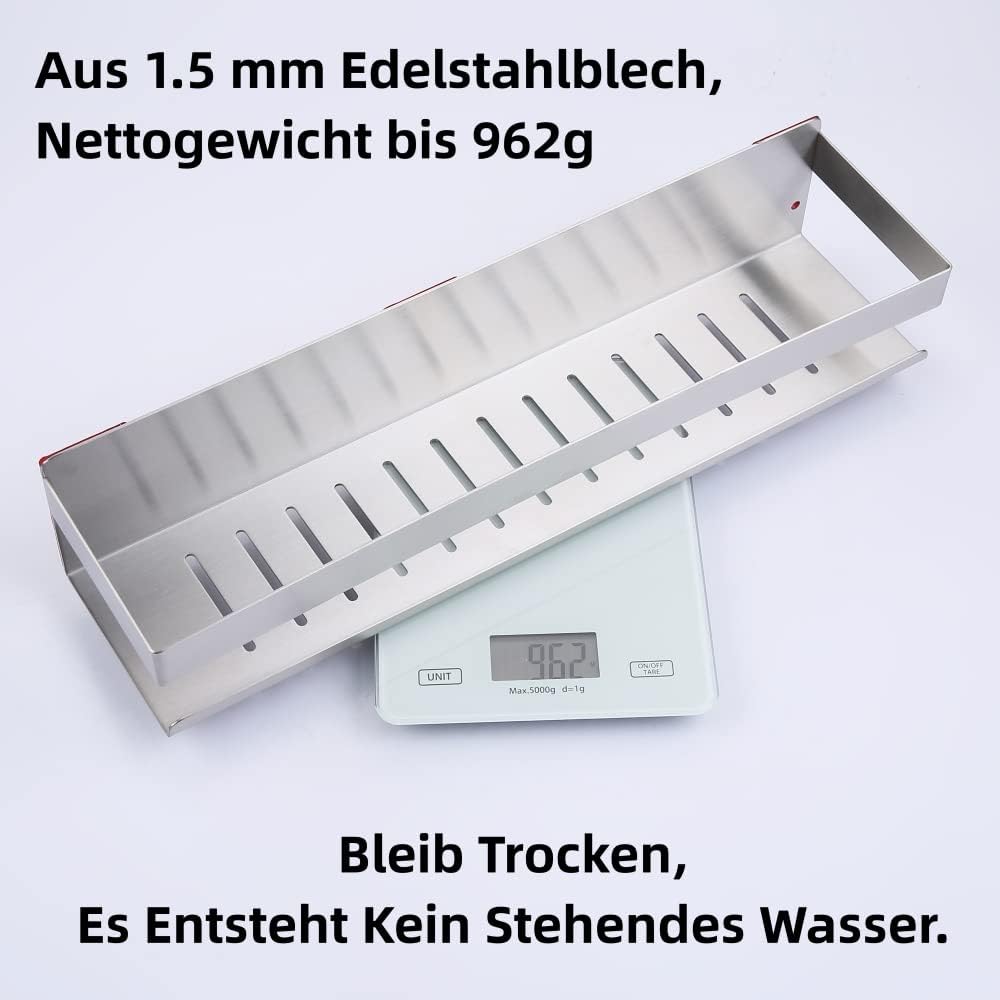 KigKog® Duschablage ohne Bohren Gebürstetes Nickel, Duschregal Wandmontage Edelstahl SUS304 Rostfrei