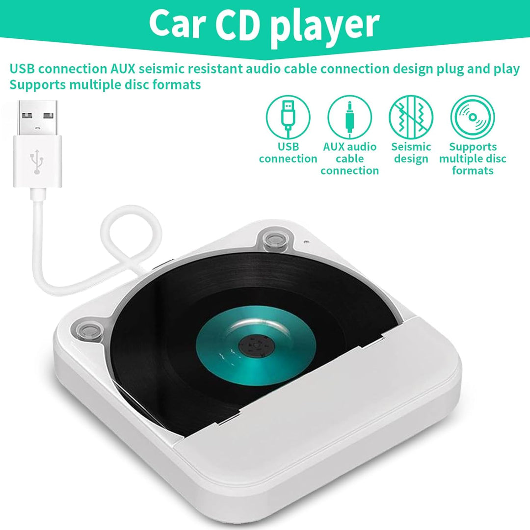 CD Player für Auto, Bekasa Auto CD Player mit USB/AUX-Anschluss, Extern Universal CD-Spieler mit Fer