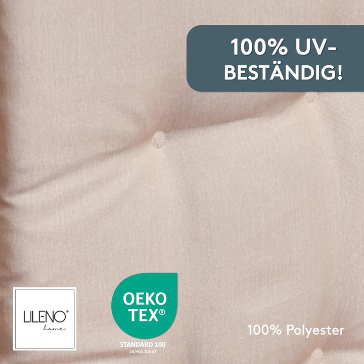 LILENO HOME Sonnenliege Auflage als [1er Set - Rollliege] in Creme Uni - Gartenliegen Auflage perfek