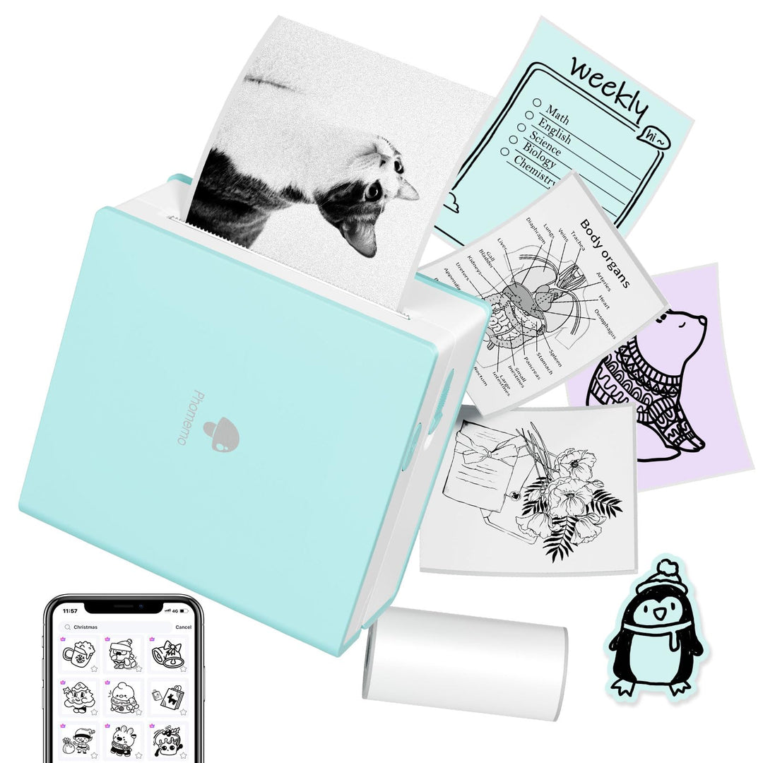 Phomemo M02 Mini Drucker,Bluetooth Taschendrucker,Aufkleber Klein Thermodrucker,Tragbarer Portable P