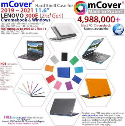 mCover Hartschalen-Schutzhülle kompatibel mit 29,5 cm (11,6 Zoll) Lenovo 300E 2. Gen. Chromebook Ros