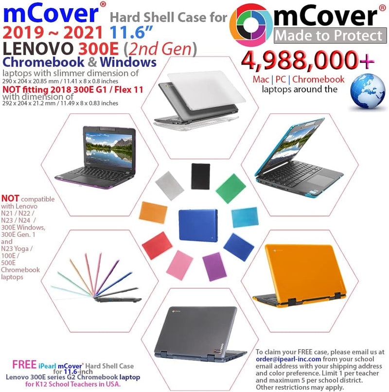 mCover Schutzhülle nur kompatibel mit Lenovo 300E 2. Generation Chromebok und Windows 2-in-1-Laptops