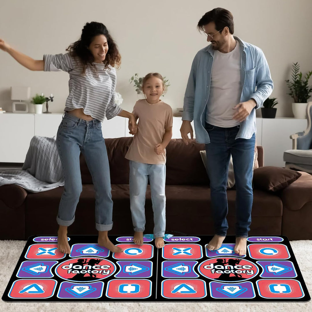 Tanzmatte 2-in-1 für TV und PC, doppelte Tanzmatte für Kinder und Erwachsene, interaktives D-Henkel-
